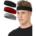 thumbnail image 1 of Sweatbands Sport Headbands for Working Out, Execise, Tennis, Basketball, Running - Terry Cloth Athletic Sweat Cotton Headband Outdoor for Men & Women, 1 of 8