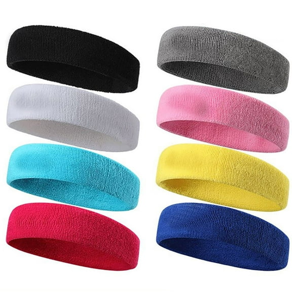 Sweatbands Sports Headband for Men & Women, 8 Pcs Moisture Wicking Running Headband (Colorful)