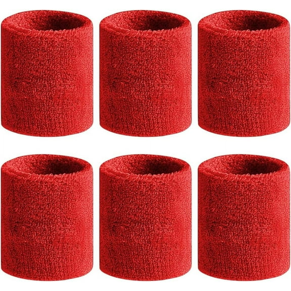 Sweatbands Sports Wristband for Men & Women - 3 Pairs Moisture Wicking Athletic Cotton Terry Cloth Sweatband for Tennis, Basketball, Running, Gym, Working Out