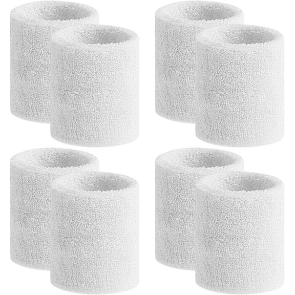 Sweatbands Sports Wristband for Men & Women -4Pair Moisture Wicking Athletic Cotton Terry Cloth Sweatband for Tennis, Basketball, Running, Gym, Working Out