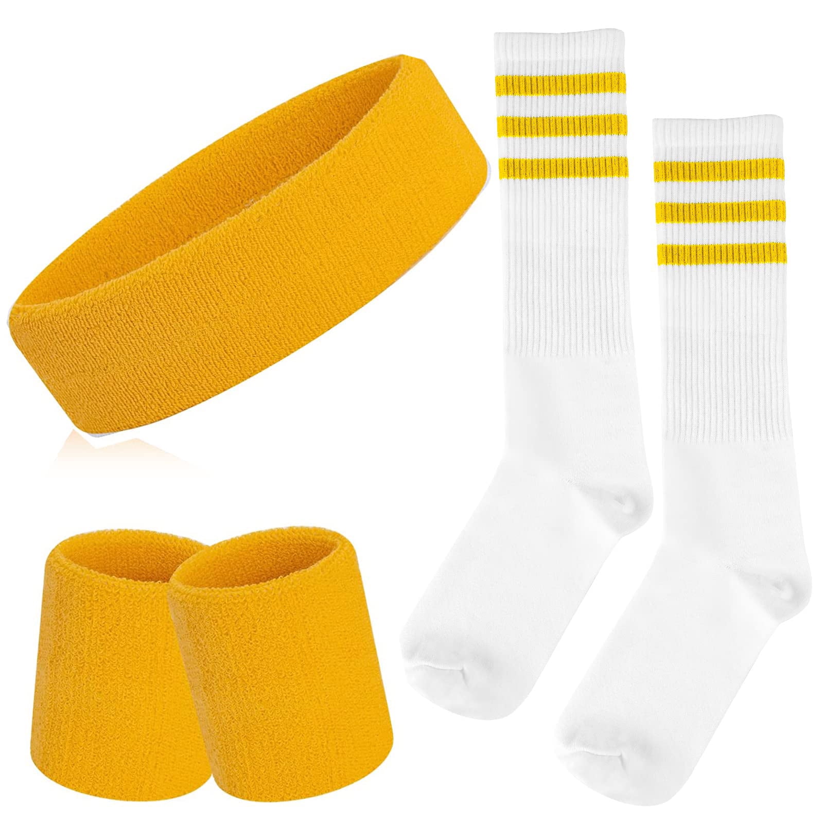 Sport Headband 80S Neon Sweatbands Wristband And Socks 80S