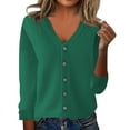 thumbnail image 1 of Sweater 2026 Spring Fall Solid Long Sleeve Seamless Knitted Cardigan Sweater Dark Green S, 1 of 4