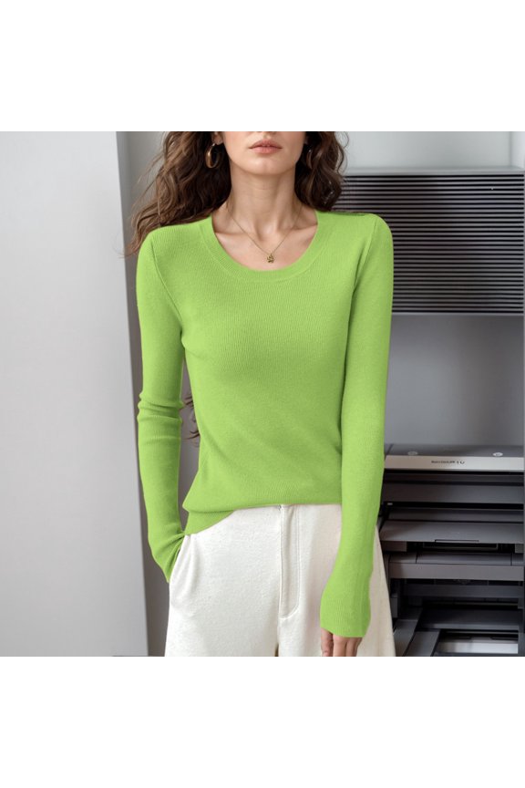 Sweater Autumn And Winter Round Neck Velvet Pullover Solid Color Four Flat U Neck Slim Fit Thin Knitted Undershirt Women Twenty One Trench Sweater Old Man Sweater Full Zip Sweater for Men Half