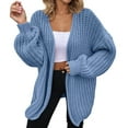thumbnail image 1 of Sweater Cardigan Women Knit Down Lightweight Blue Cardigan Warm Cardigan Fall Clothes Business Casual Outfits for Women, 1 of 5