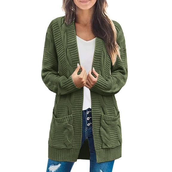 Sweater Cardigan Women Knit Light Army Green Long Sweaters for Women Cozy Sweaters Fall Clothes Womens Casual Sweater