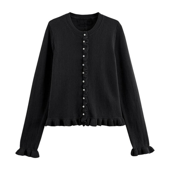 Sweater Cardigan Women Knitted Button Down Light Black Sweaters for Women Comfort Colors Fall Outfit Women Clothes