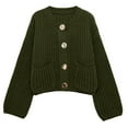 thumbnail image 1 of Sweater Cardigan Women Knitted Button Up Light Army Green Sweaters for Women Warm Sweaters Fall Vacation Clothes Women'S Sweaters, 1 of 2