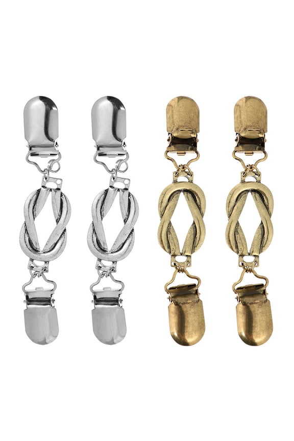 4pcs Retro Cardigan Clips for Women and Girls Windbreaker Collar Brooch Clips