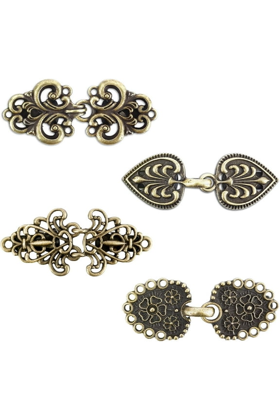 Sweater Clips - Hold Sweater Together, Dress & Shawl Clips, Cloak Clasp bronze