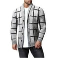 thumbnail image 1 of Sweater Coats for Men Vintage Plaid Casual Long Sleeve Cardigan Baggy Cozy Warm Winter Outerwear 2024 Knitted Thick Sweaters M-3XL, 1 of 6