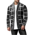 thumbnail image 1 of Sweater Coats for Men Vintage Plaid Casual Long Sleeve Cardigan Baggy Cozy Warm Winter Outerwear 2024 Knitted Thick Sweaters M-3XL, 1 of 5