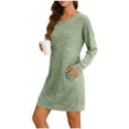thumbnail image 1 of Sweater Dress Sevevn Women's 2026 Long Sleeve Dress Fall Fashion Casual Sweater Dress Trendy Outifts Green S, 1 of 7