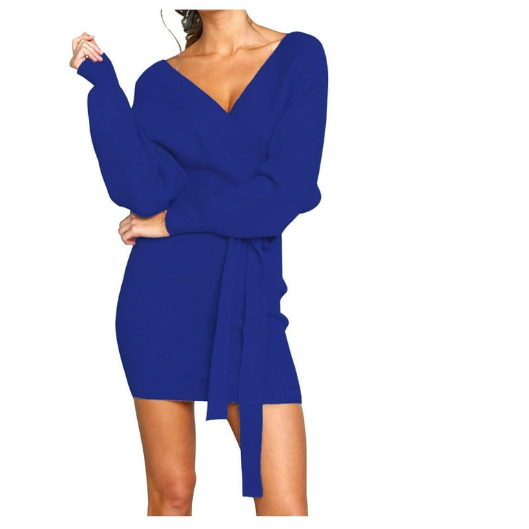 Sexy V-Neck Long-Sleeved Lace-Up Sweater Sexy V-Neck Long-Sleeved Lace-Up Sweater