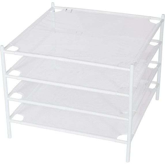 Sweater Drying Rack, 4-Layer Stackable Flat Clothes Drying Rack, Laundry Drying Rack, Mesh Air Dryer, Portable Dry Rack for Indoor & Outdoor