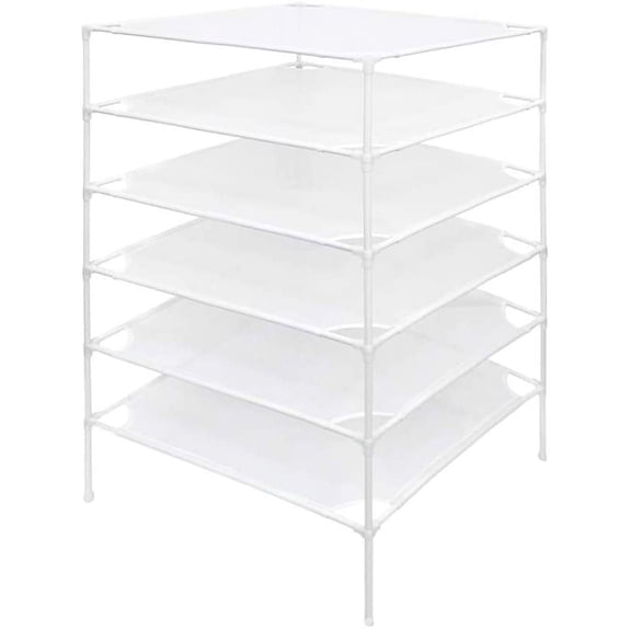 Sweater Drying Rack 6-Layer Stackable Mesh Cloth Dry Dyier,White