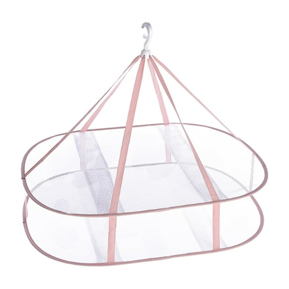Sweater Drying Rack Hanging Dryer Mesh Clothes Rack Foldable 2 Layer Design for Indoor Outdoor Laundry Use