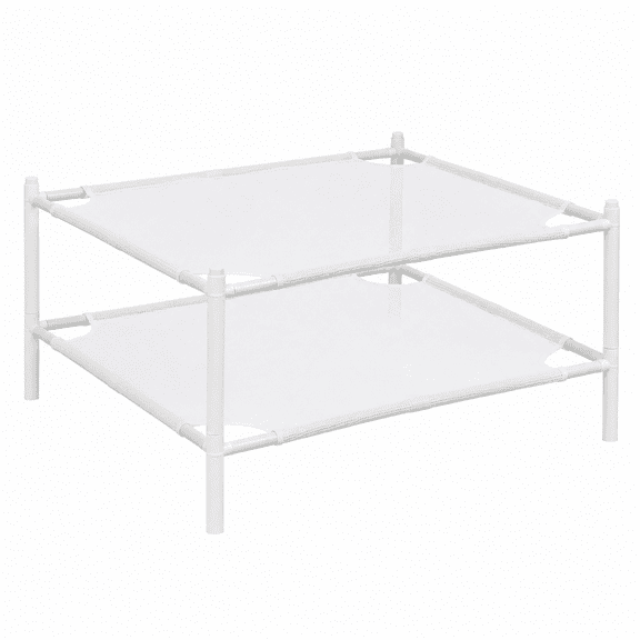 PLERISE Mesh Drying Rack - Stackable Lay Flat Laundry Dryer for Delicates, 24 x 16 x 4 inches, White, 2 Pack