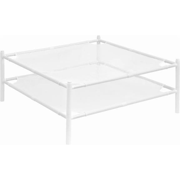 PLERISE 2 Pack White Mesh Drying Rack, Stackable Lay Flat Laundry Dryer for Delicates Indoor Use
