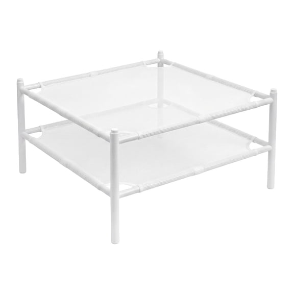 2-Pack Sweater Drying Rack, Mesh Clothes Laundry Rack Stackable, Portable Lay Flat Dryer for Delicates, Indoor Outdoor Use - White