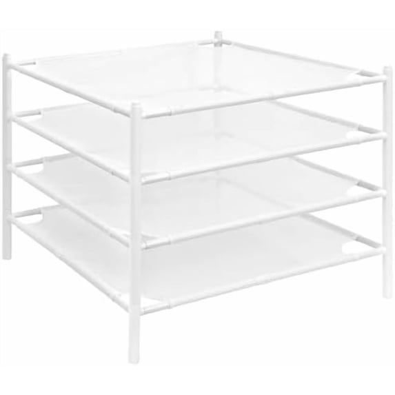Sweater Drying Rack, Mesh Clothes Drying Rack, Stackable Laundry Drying Rack, Lay Flat Dryer for Delicates, Portable Dry Rack for Indoor or Outdoor, White, 4-Pack
