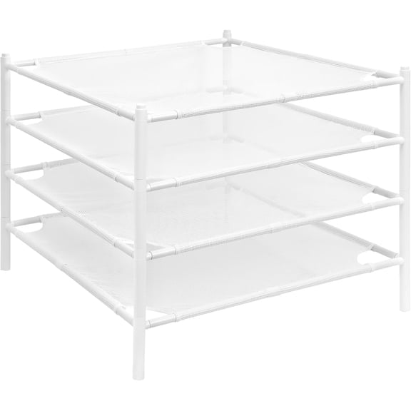 Sweater Drying Rack, Mesh Clothes Drying Rack, Stackable Laundry Drying Rack, Lay Flat Dryer for Delicates, Portable Dry Rack for Indoor or Outdoor, White