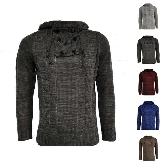 Sweater Hoodie for Men 2025 Fall Winter Long Sleeve Knitted Hooded Sweatshirt Pullover Tops