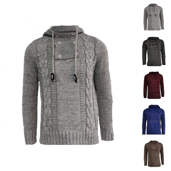 Sweater Hoodie for Men 2025 Fall Winter Long Sleeve Knitted Hooded Sweatshirt Pullover Tops