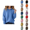 thumbnail image 1 of Sweater Hoodie for Women 2026 Trendy Long Sleeve Knit Solid Color Hooded Sweatshirt Pullover Top, 1 of 4