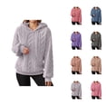 thumbnail image 1 of Sweater Hoodies for Women 2025 Long Sleeve Drop Shoulder Lined Sweater Hoodie Hooded Sweatshirt Women Pullover, 1 of 7