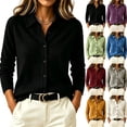 thumbnail image 1 of Sweater Jacket for Women Button Down Collar Knit Shirt Long Sleeve Soft Solid Color Casual Work Office Knit Blouse, 1 of 6
