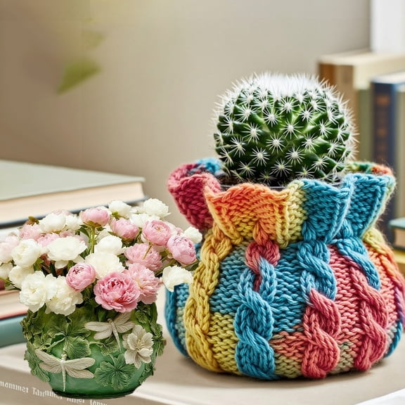 Sweater Jar Mold - Resin Silicone Mold, Knitted Sweater-Style Rectangular Plant Flowerpot & Candle Cup Mold, Easy Release for Candle Diffusers, Succulent Planters, Makeup Organizer, Pen Holder
