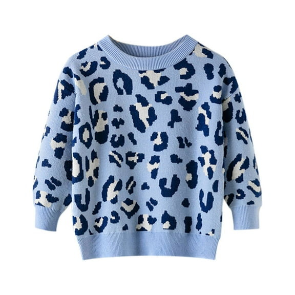 Sweater Kids Toddler Youth Teen Boys Girls Long Sleeve Knit Print Sweater Knitwear Sweater Kids Blue 110
