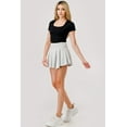 thumbnail image 1 of Sweater Knit A-line Ruffle Mini Skort - Light Heather Gray, 1 of 8