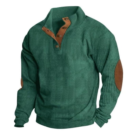 Sweater Mens,  Knit Sweater Men, Men's Outdoor Casual Stand Button Long Sleeve Sweater