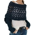 thumbnail image 1 of Sweater Scarf with Sleeves for Women Double Sleeve Wool Scarf Knitted Crochet Tops Womens Fall Outfits 2025, 1 of 5