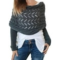thumbnail image 1 of Sweater Scarf with Sleeves for Women Double Sleeve Wool Scarf Knitted Crochet Tops Womens Fall Outfits 2025, 1 of 5