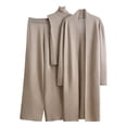 thumbnail image 1 of Sweater Sets For Women Sevevn Women's 3 Piece Lounge Set Long Sleeve Cardigan Sleeveless Top Pants Knit Sweater Set, 1 of 3
