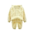 thumbnail image 1 of Sweater Sets for Girls Boys 1-11 Years Toddler Kids Winter 2 Piece Outfits Knitted Fuzzy Turtleneck Top and Pant, 1-2 Years Yellow, 1 of 4