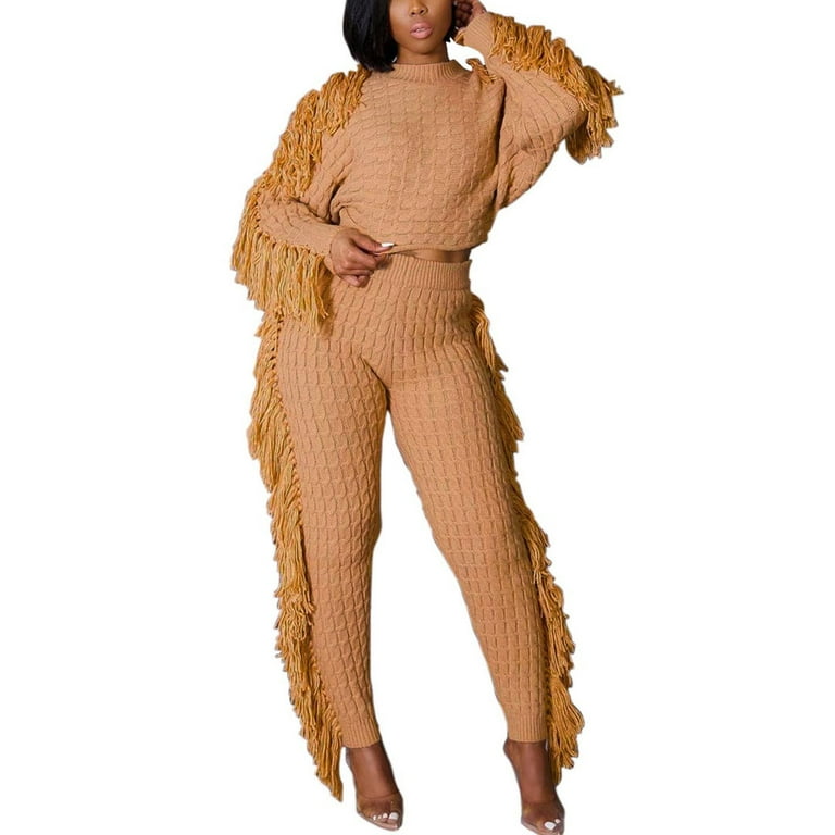 2 piece top tassel outfit