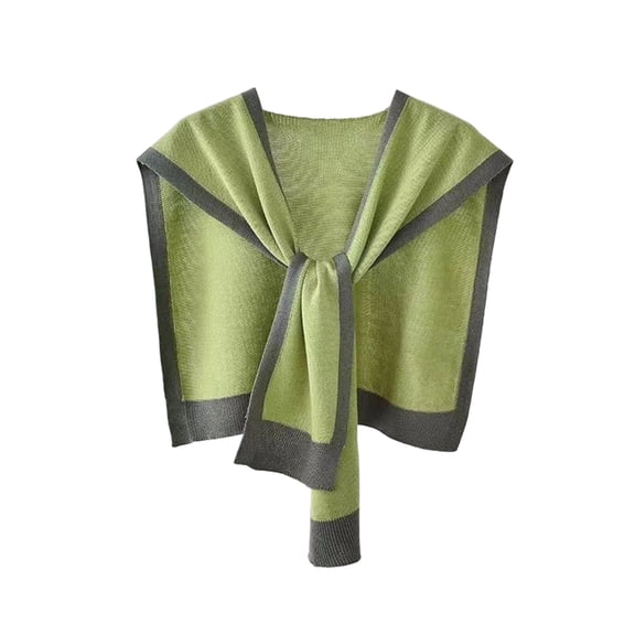 Sweater Shawl Wraps for Women Sweater Knitted Knotted Shawls Travel Casual Scarf Cape Shoulder Tops Fashion Wrap 2025 Green Free