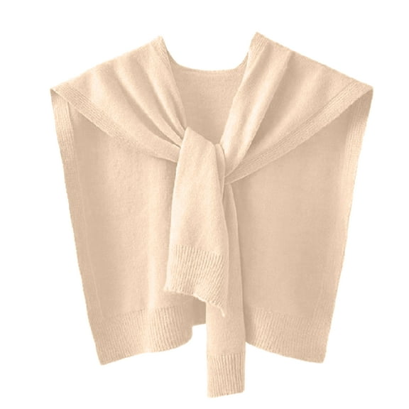 Sweater Shawl Wraps for Women Sweater Knitted Knotted Shawls Travel Casual Scarf Cape Shoulder Tops Fashion Wrap Beige One Size