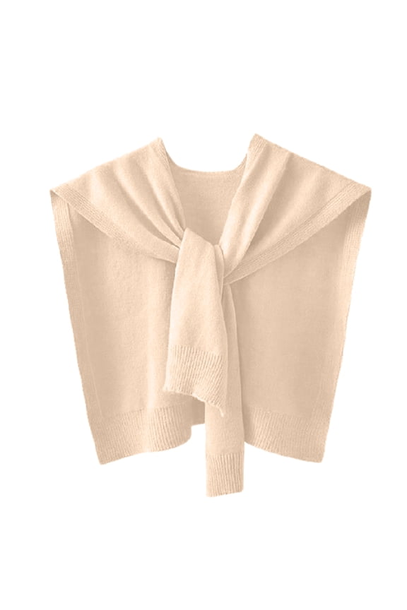 Sweater Shawl Wraps for Women Sweater Knitted Knotted Shawls Travel Casual Scarf Cape Shoulder Tops Fashion Wrap Beige One Size