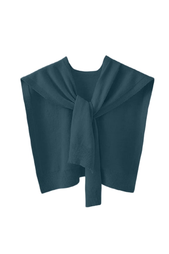 Sweater Shawl Wraps for Women Sweater Knitted Knotted Shawls Travel Casual Scarf Cape Shoulder Tops Fashion Wrap Dark Blue One Size