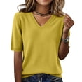thumbnail image 1 of Sweater Short Sleeve Women Knit Tops for Women Half Sleeve Sweater for Women Work Tops for Women Knit Short Sleeve Top Ladies Short Sleeve Sweaters Workwear Tops Business Casual Tops, 1 of 9