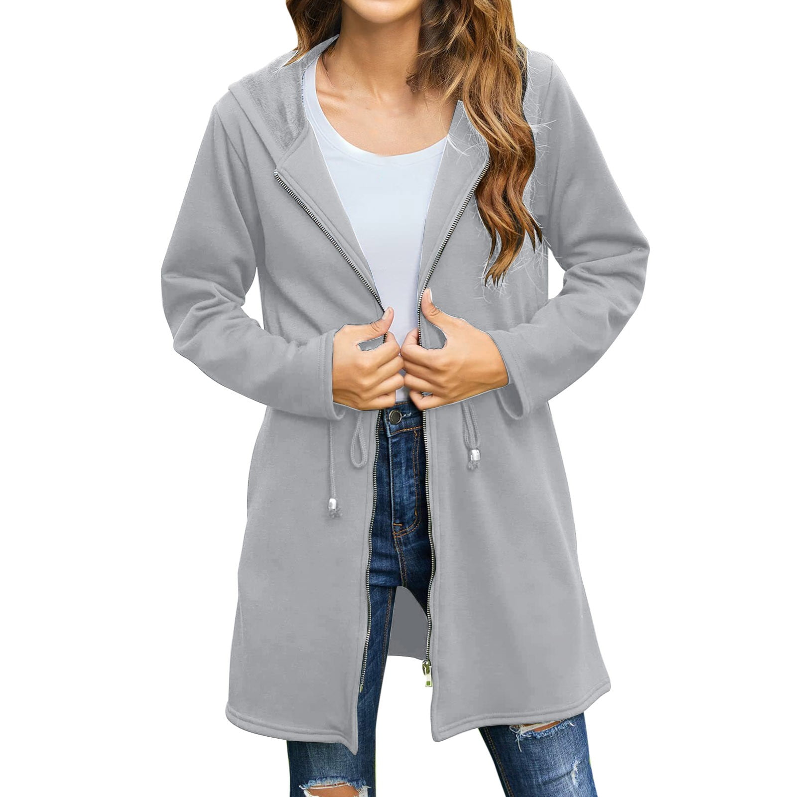 Sweater Solid Color Hoodie Jacket Cardigan Women Coats Casual Warm Lamb