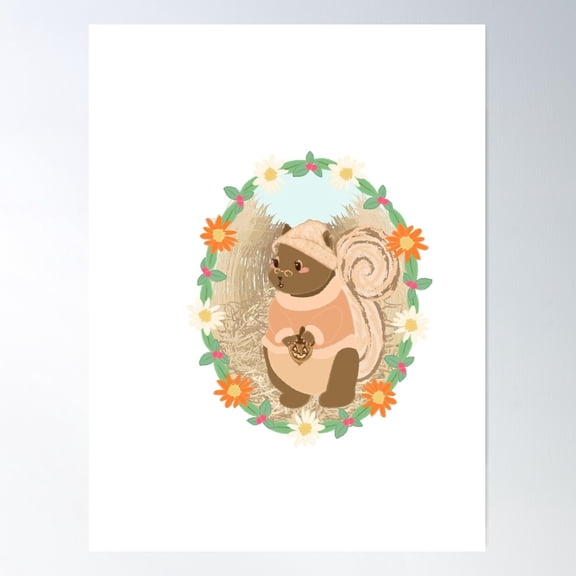 Sweater Squirrel Poster Wall Art, Modern Wall Decor For Living Room Bedroom, 8x12 UNFRAMED
