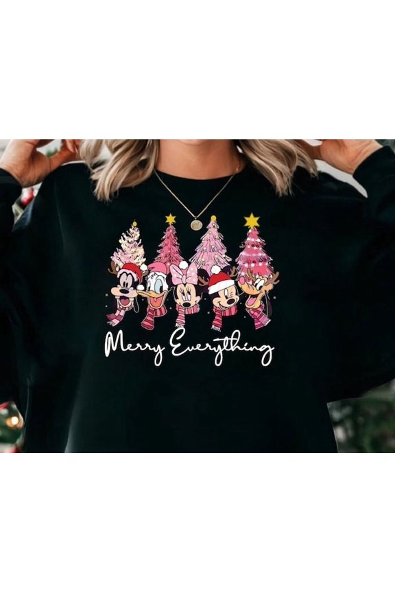 Sweater, Sweatshirt, Jumper, Jumpers For Women, Santa , Snow Man, Merry Everything(Swt), Sweatshirt Size S-5Xl