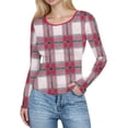 thumbnail image 1 of Sweater Tops for Women Crew Neck Long Sleeve Fall Pullover Blouse Casual Printed Fashion Stripe Top, 1 of 3