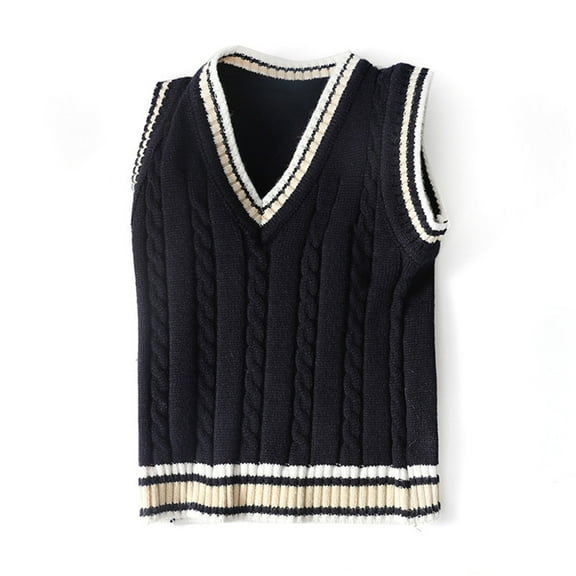 Sweater Vest Boys Comfort Knitted V Neck Sleeveless Navy Pullover Uniform Vest Warm Fall Winter Clothes Sweater for Boys 2-3 Years