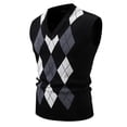 thumbnail image 1 of Sweater Vest For Men Argyle Plaid Fall Winter Sleeveless Knit Undershirt Casual Pullover Tops, 1 of 3